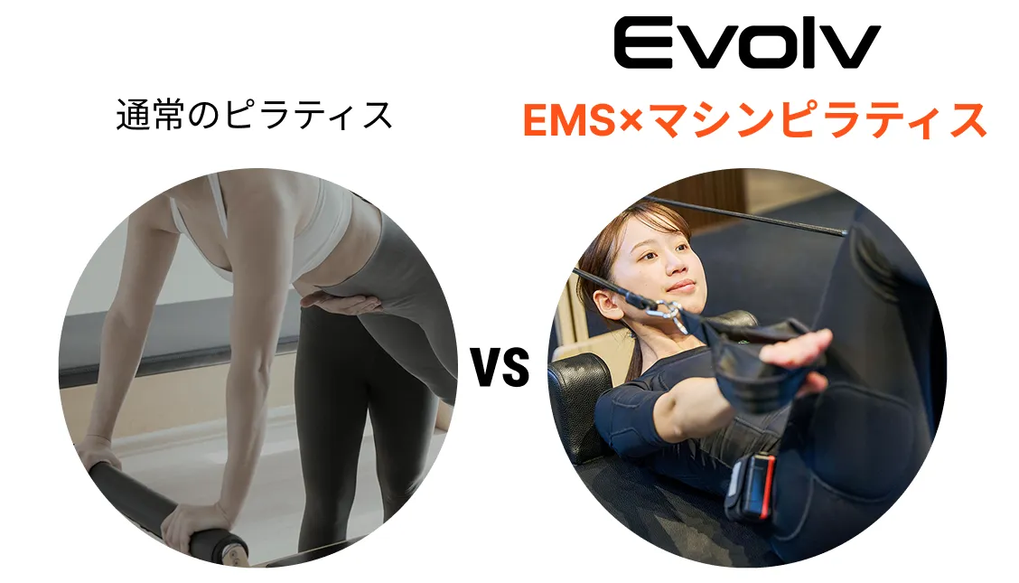 通常のピラティス VS Evolv EMS×マシンピラティス