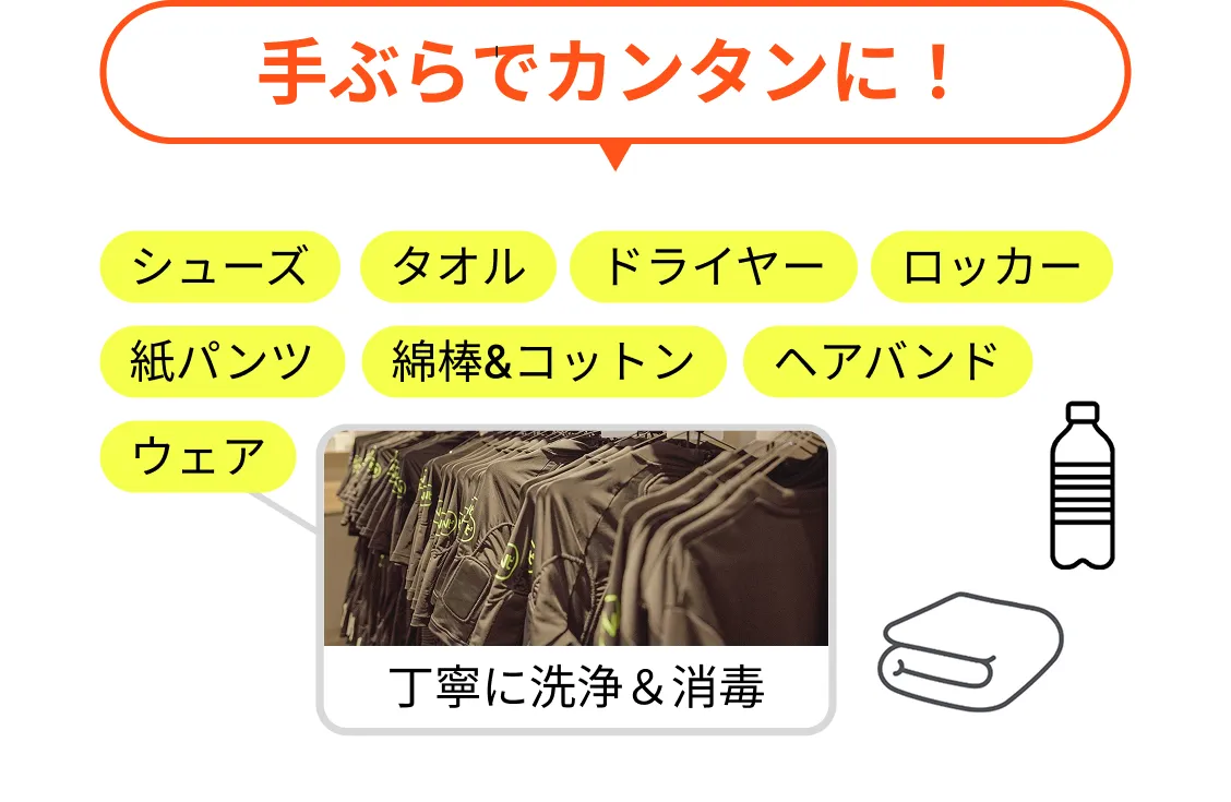 手ぶらでカンタンに！