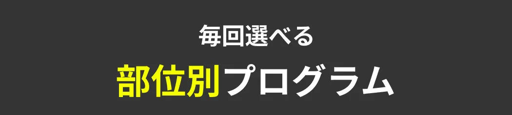 毎回選べる部位別プログラム